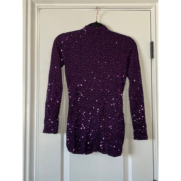 Kelle Performing Bodysuit Purple Sequin Small - Picture 5 of 6